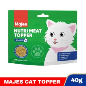 MAJES CAT NUTRI MEAT TOPPER 40GR Makanan Kucing Rasa Salmon No Grains No Pork Adult Kitten Termurah