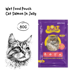 Bolt Pouch Adult Salmon In Jelly 80gr