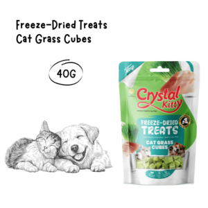 Crystal Kitty Freeze Dried Treats Cat Grass Cubes 40gr