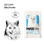 MAXLIFE Pasir Kucing Cat Litter Varian Baby Powder - 25L