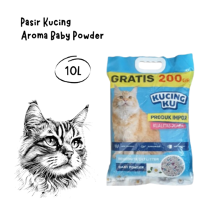 Kucingku Cat Litter Pasir Kucing Aroma Baby Powder 10L