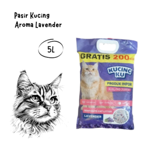 Kucingku Cat Litter Pasir Kucing Aroma Lavender 5L