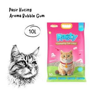 Rasty Cat Litter Pasir Kucing Aroma Bubble Gum 10L