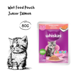 WHISKAS Cat Pouch Junior Salmon - 80GR